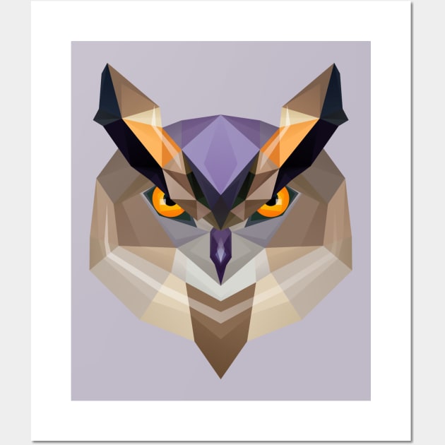 Low Poly Owl Wall Art by Purplehate